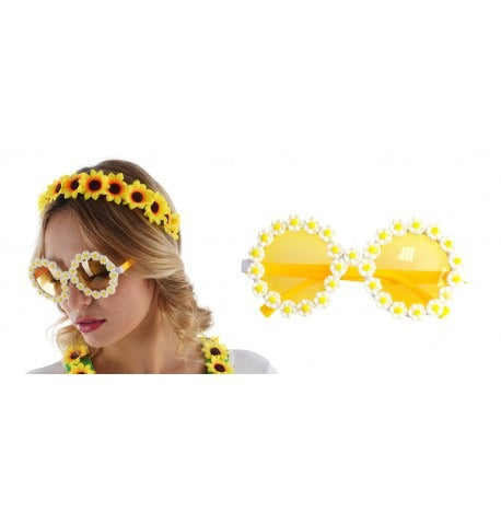 ყვითელი სათვალე გვირილებით