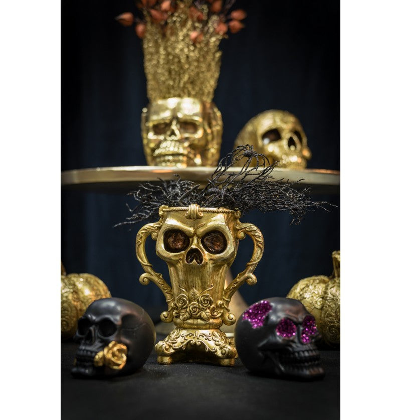 Golden lark skull 22cm X 14cm X 25.5cm