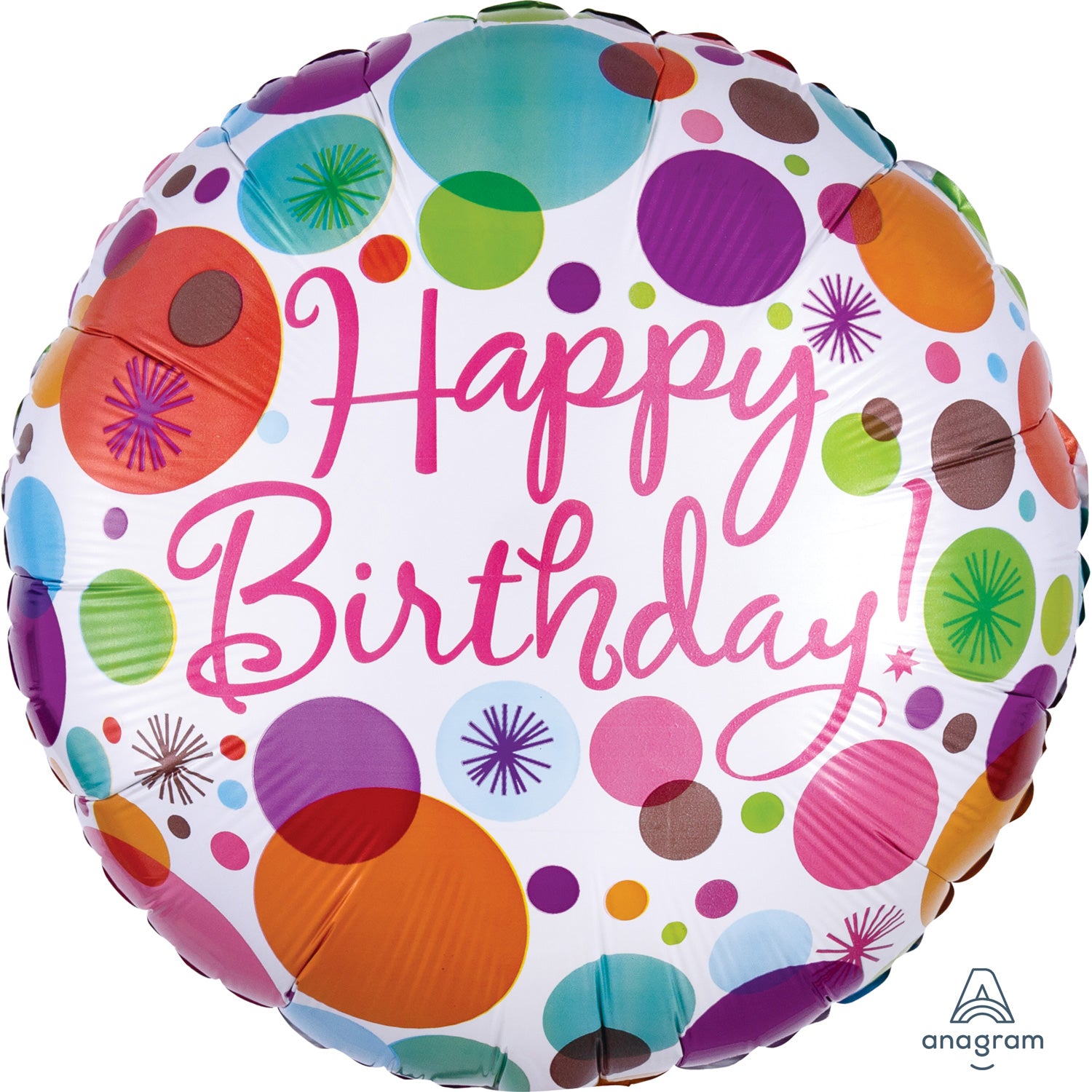 ფოლგირებული ბუშტი Happy Birthday Polka Dots 43სმ