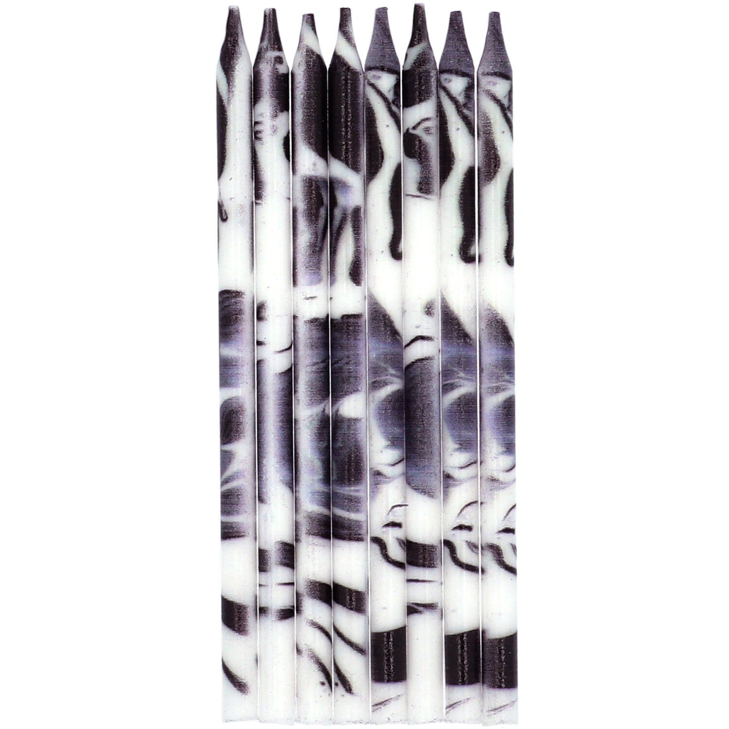 Candle Marble black 10 cm 24 pcs