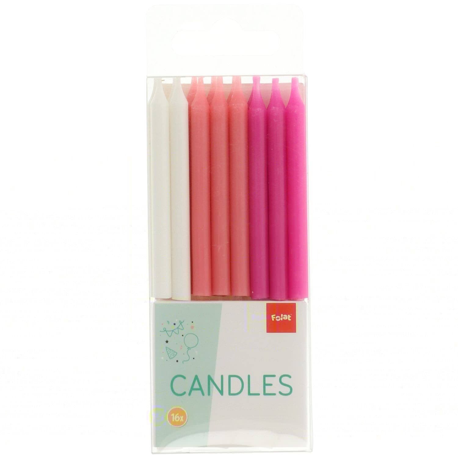 სანთელი 3 ფერში Pink/Blue 6სმ 16ც
