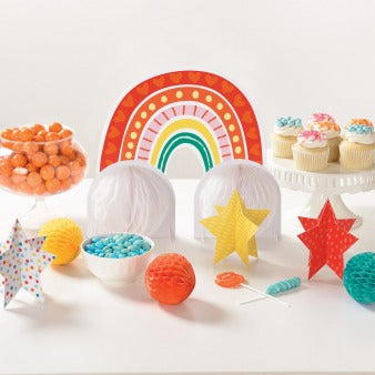 Table decoration Retro Rainbow 33 cm/ 12.7 cm / 12.7 cm