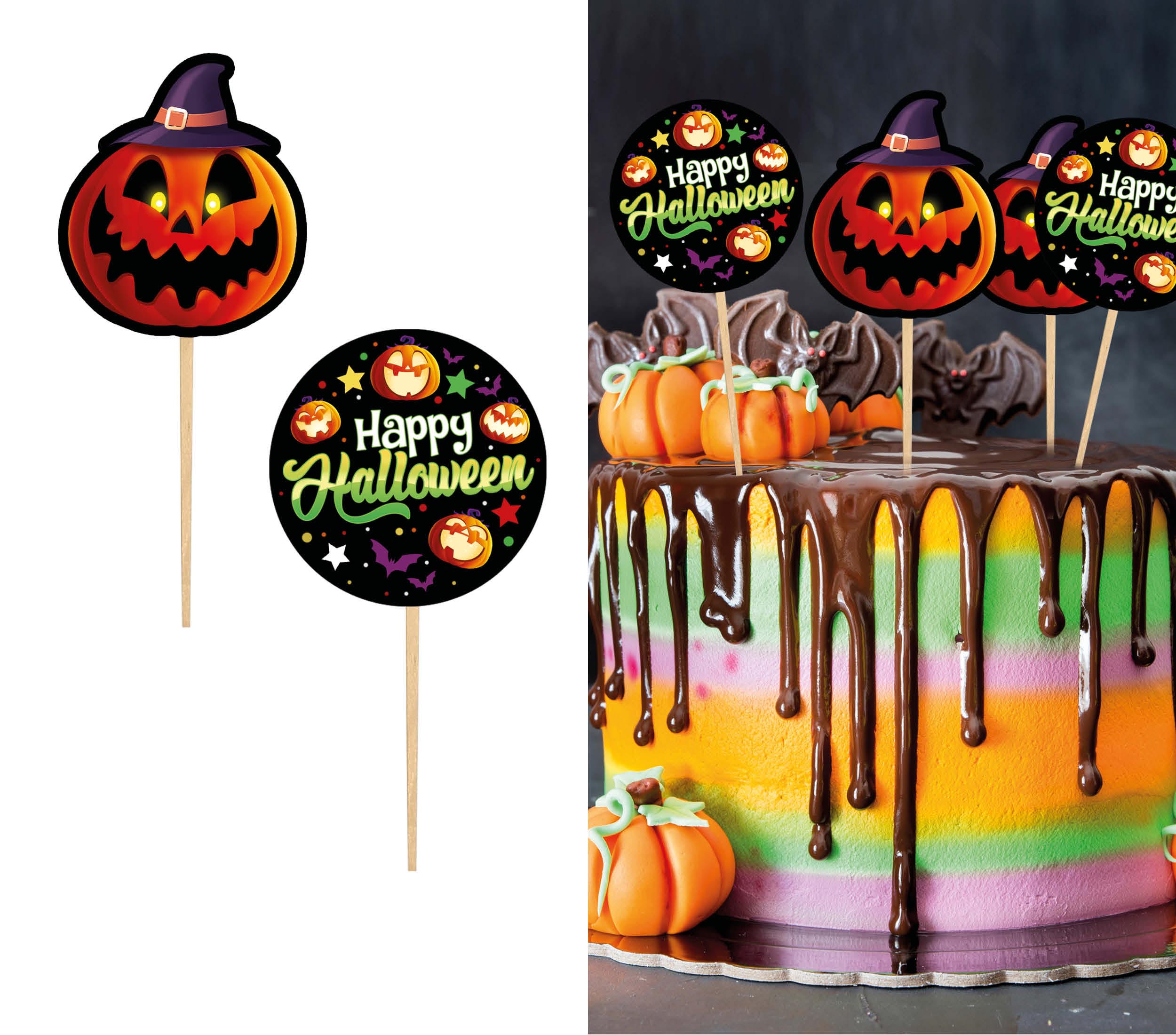 ნამცხვრის ჩხირები Happy Halloween 12ც 6 სმ