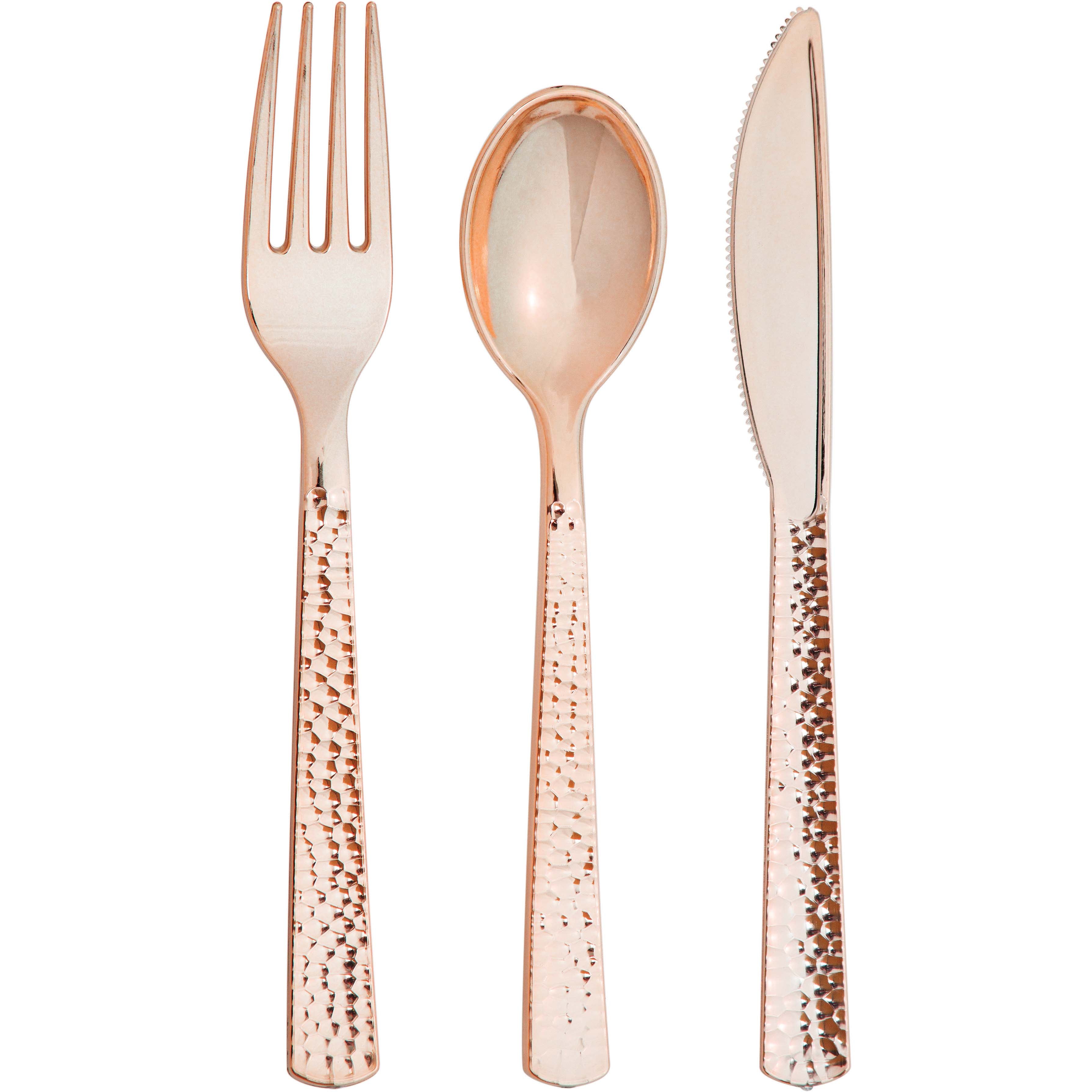 Knife-fork-spoon metallic 24 pcs