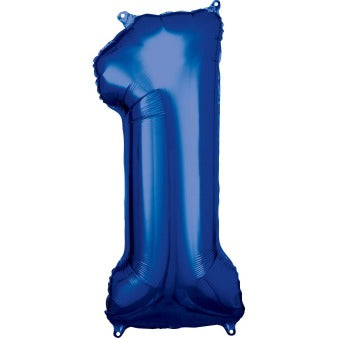 Blue foil balloon numbers 86 cm