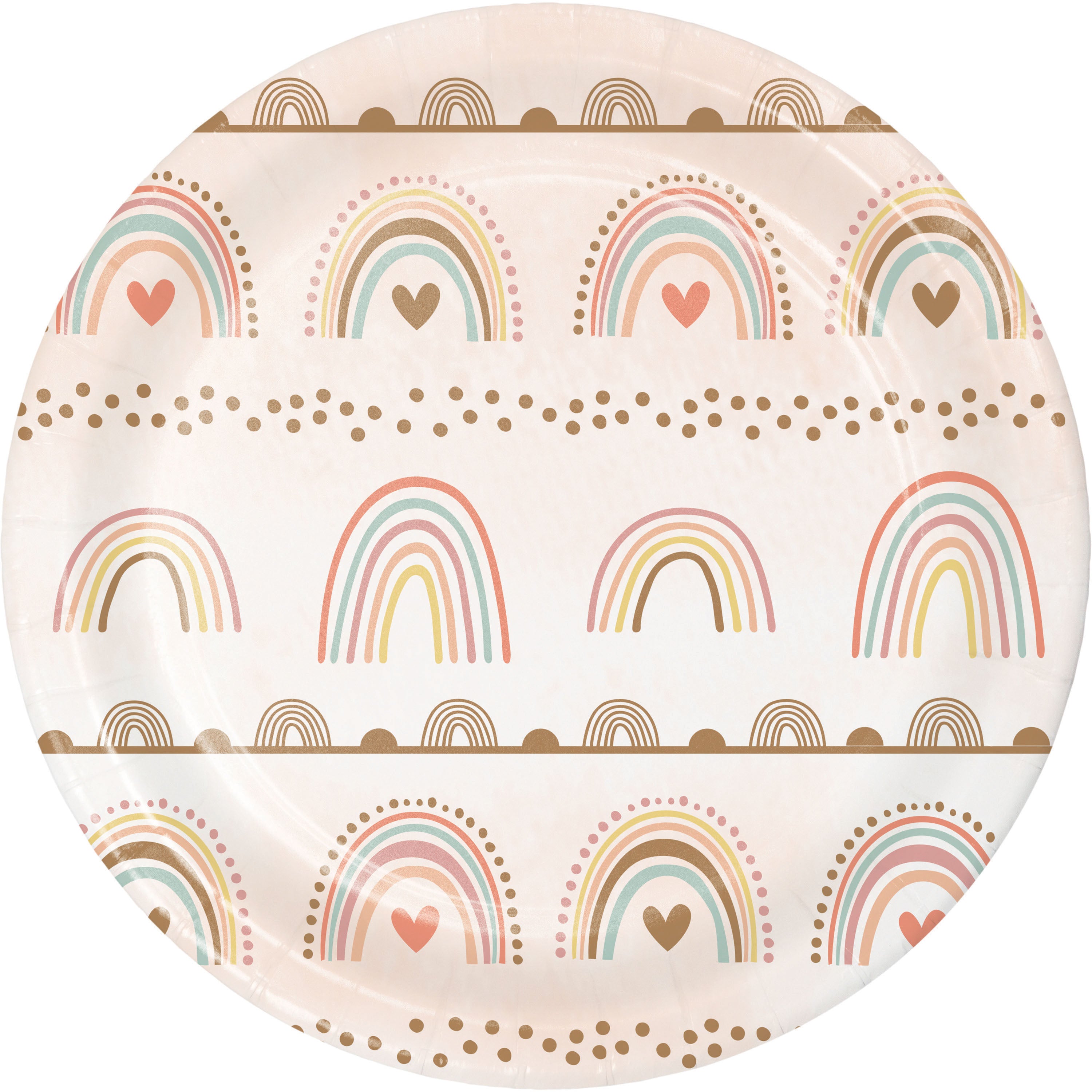Paper plate BOHO RAINBOW 8 pcs 17.8 cm