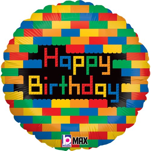 ფოლგირებული ბუშტი Birthday Blocks 35x35 სმ