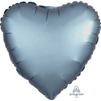 ფოლგირებული ბუშტი გული Standard Satin Luxe Steel Blue 43 სმ