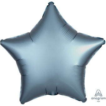 ფოლგირებული ბუშტი ვარსკვლავი Satin Luxe Steel Blue 43 სმ