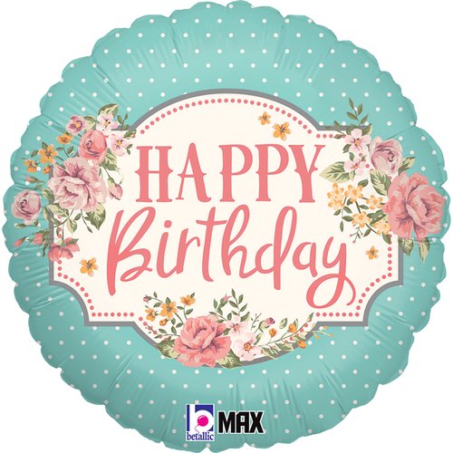 ბუშტი Vintage Birthday 35X35 სმ