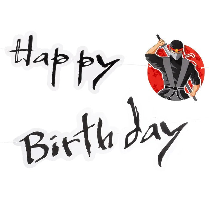Birthday paper banner ninja 120 cm
