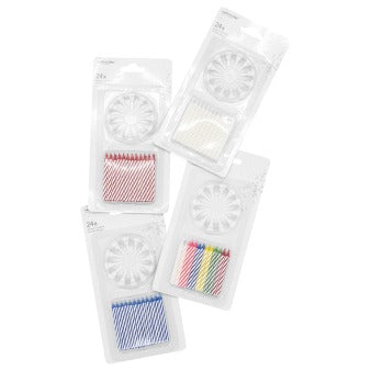 Candle 24 pcs with 12 clips of different colors 6.3 cm