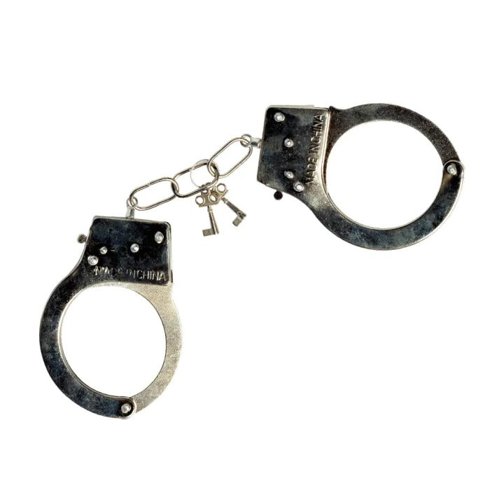 მეტალის ხელბორკილი მბზინავი ქვებით