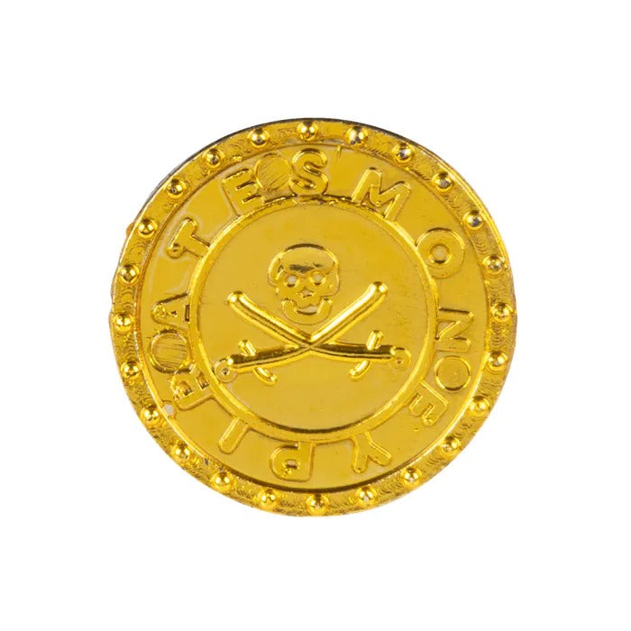 მეკობრის აქსესუარების ნაკრები (ტელესკოპი 18 სმ, ხანჯალი 23 სმ, ამულეტი და 2 მონეტა)