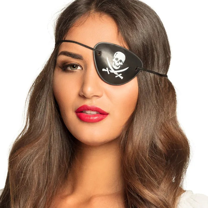 Pirate eye bandage with skeleton 4 pcs