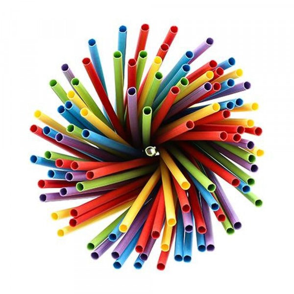 ქაღალდის სასრუპი სხვადასხვა ფერის 100ც 6 მმ · 20 სმ