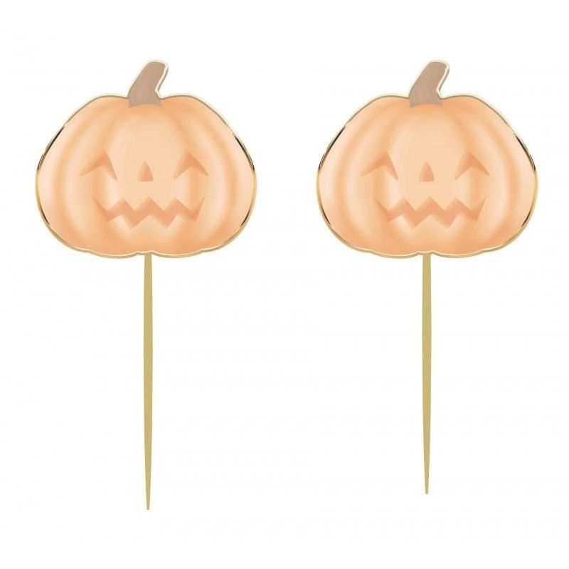 Cocktail sticks pastel colored pumpkins 10 pcs
