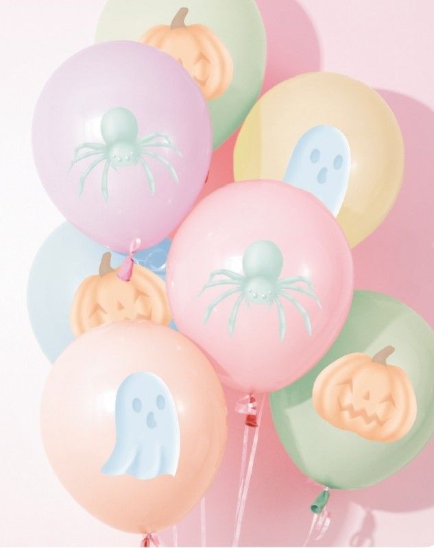 Halloween latex balloon bouquet pastel 6 pcs