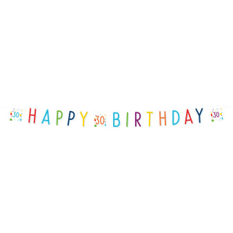 დაბ.დღის ბანერი Confetti Birthday 30 180 x 13,8სმ