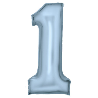 Foil balloon with silk shimmer pastel blue 86cm
