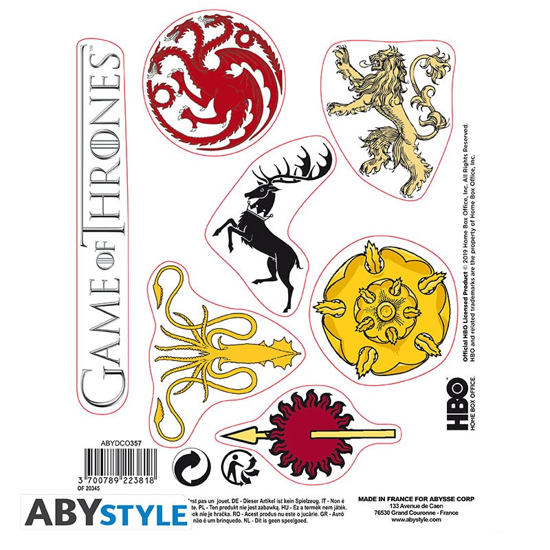 GAME OF THRONES - stickers- 16x11 cm/ 2 sheets