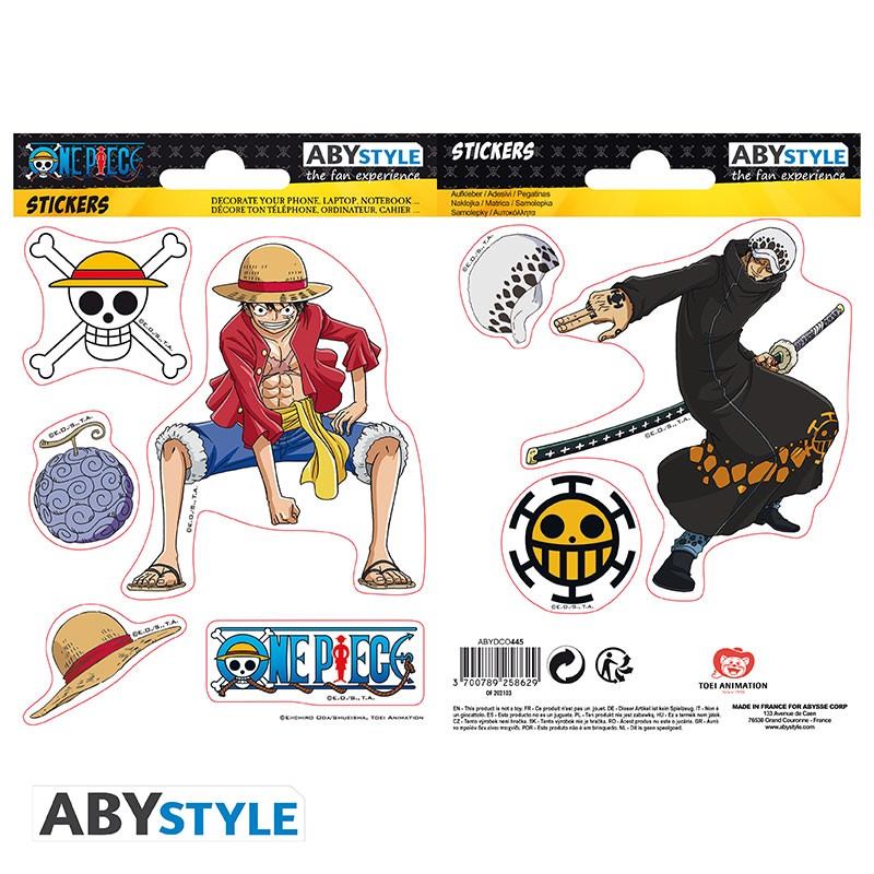 ONE PIECE - stickers - 16x11 cm/ 2 sheets - Luffy & Law