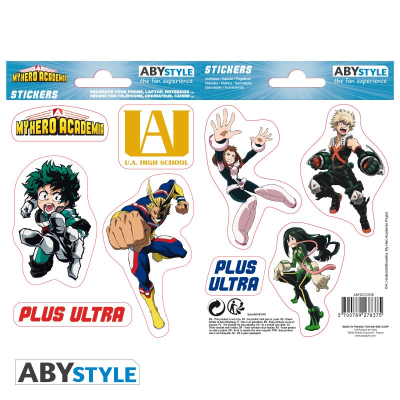 MY HERO ACADEMIA - Stickers - 16x11cm/ 2 sheets - UA High School X5