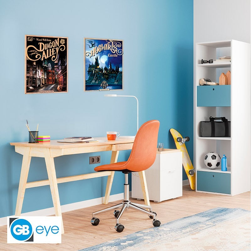 HARRY POTTER -2 პოსტერის ნაკრები 52x38 სმ - Retro Hogwarts&Diagon