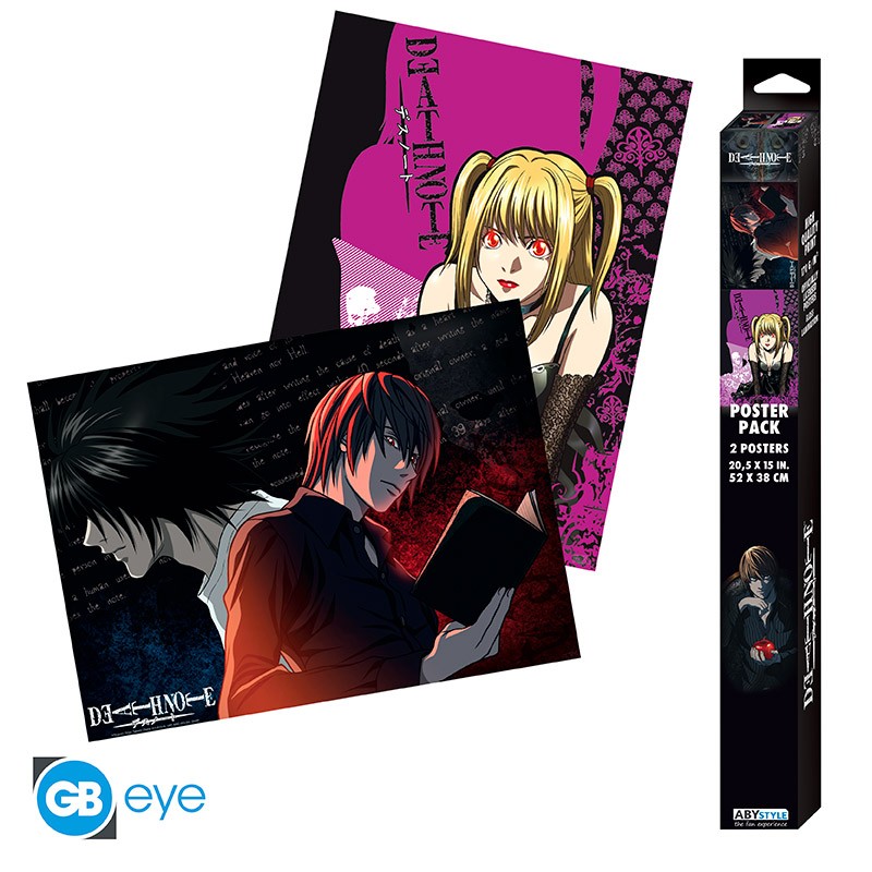 DEATH NOTE - 2 poster set - L vs Light & Misa 52x38 cm