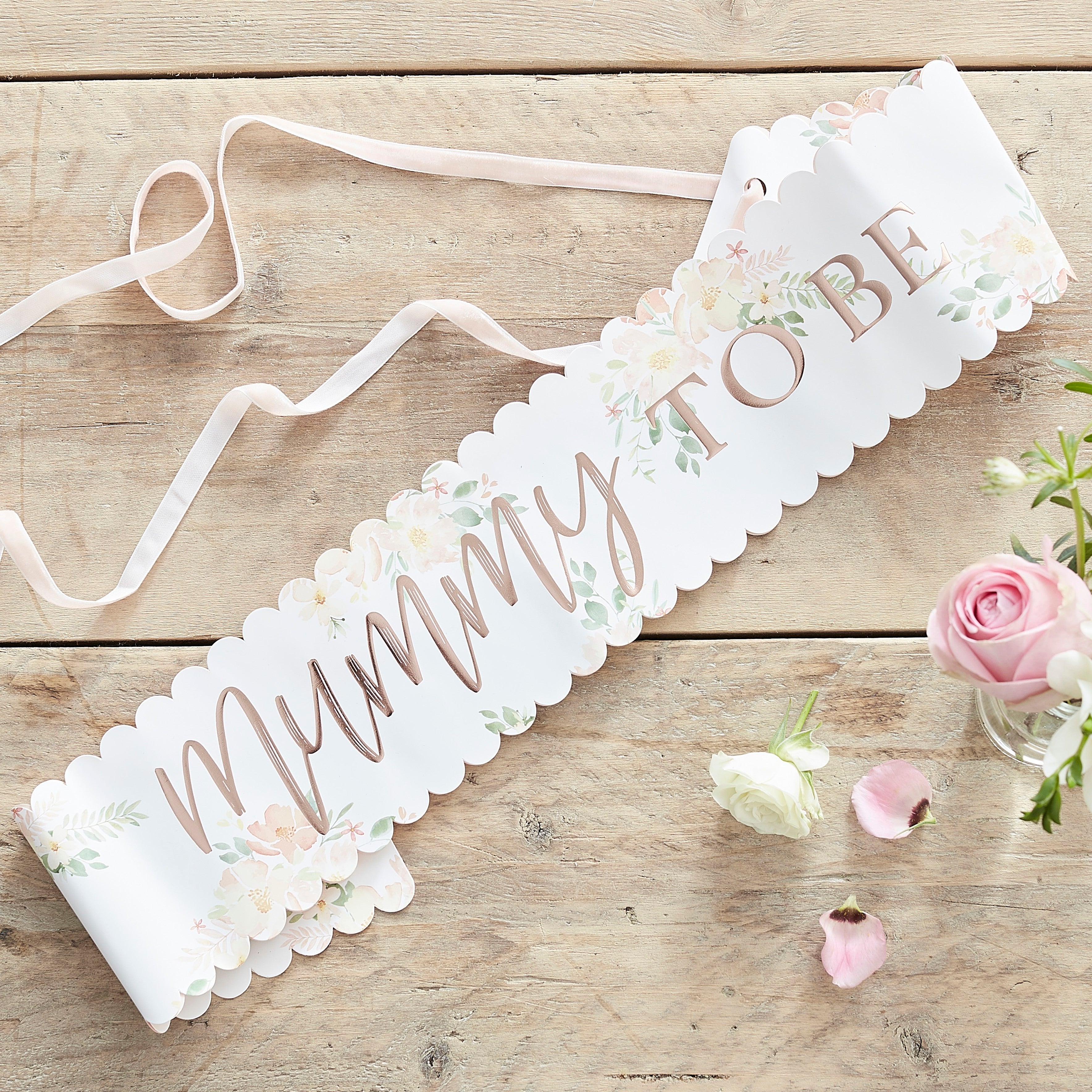 Ribbon with flowers Mummy to be