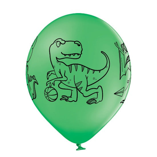 Latex balloons of different colors with dinosaurs 1 pc