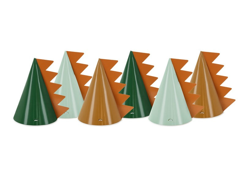 ქაღალდის ქუდი დინოზავრები 3ფერში 14სმ 6ც