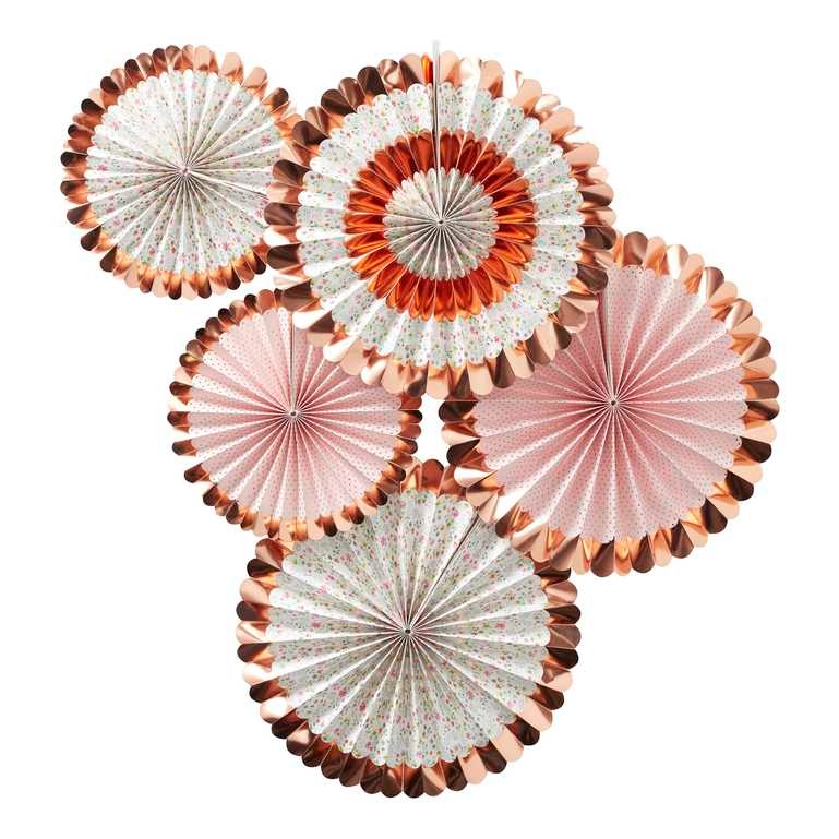 ქაღალდის დეკორაცია Rose Gold Floral 5ც