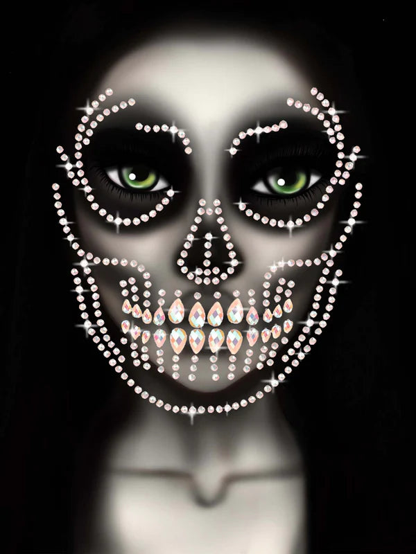 წებოვანი მანათობელი ქვები სახითვის Skull