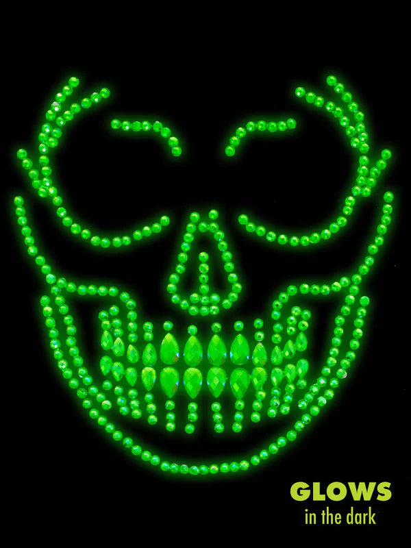 წებოვანი მანათობელი ქვები სახითვის Skull