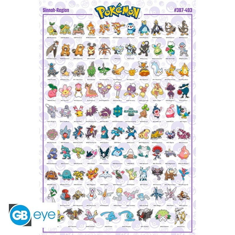 POKEMON - Poster 91.5x61 cm - Sinnoh Pokemon