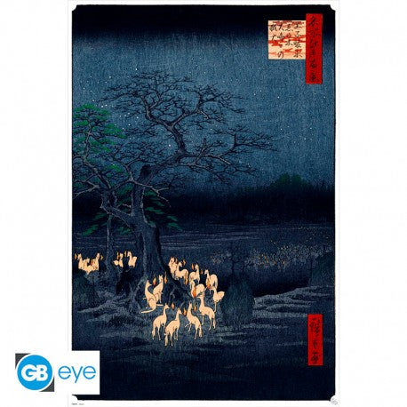 HIROSHIGE - Poster New Years Eve Foxfire EXCLU 91.5x61 cm