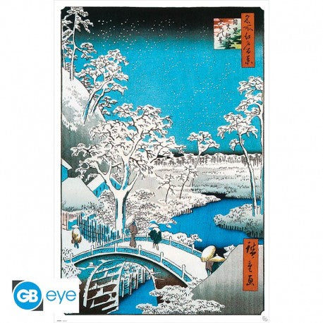 HIROSHIGE - Poster The Drum Bridge 91.5x61 cm