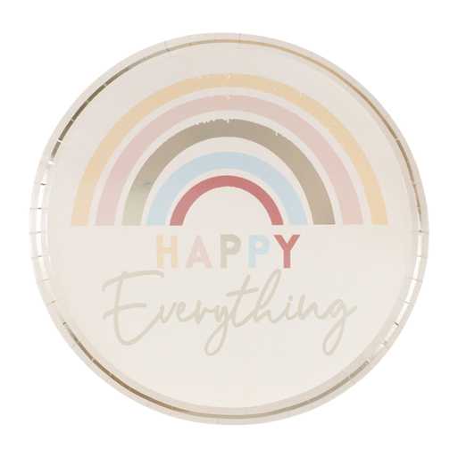 Plate pastel rainbow Happy Everything 8 pcs