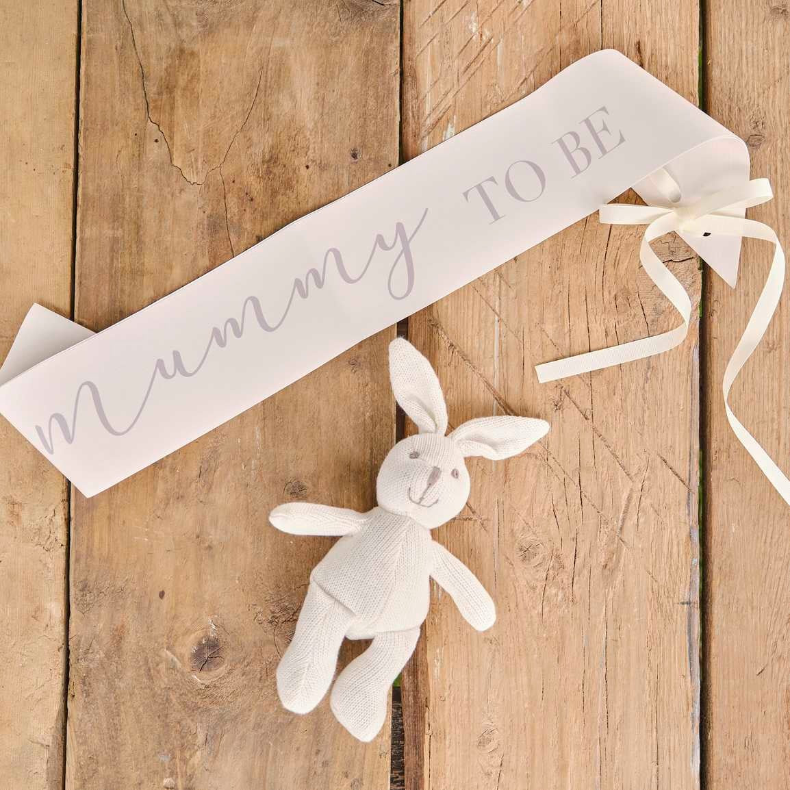 კრემისფერი ლენტი Mummy to Be 9.5სმ x 154.5 სმ
