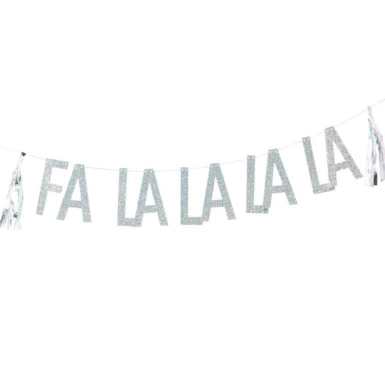 ვერცხლისფერი ბანერი Fa La La 1.5მ