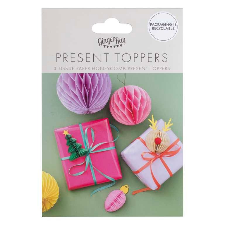 Paper decoration for gifts 3 pcs