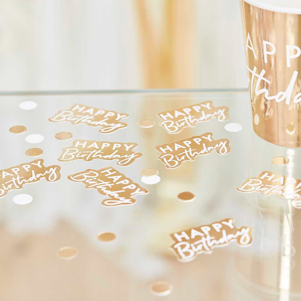 კონფეტი gold and white happy birthday 13გ