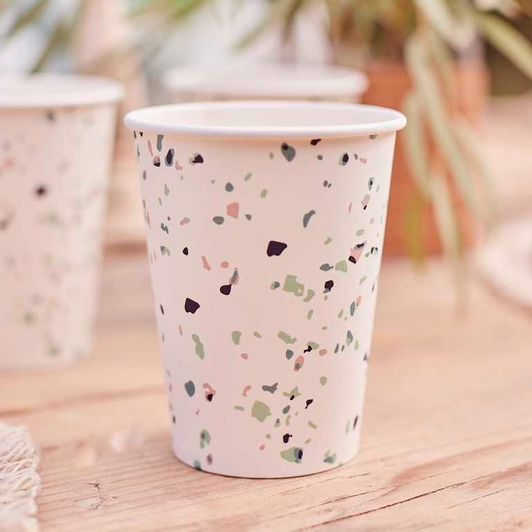 Paper cup Terrazzo 8 pcs 260 ml