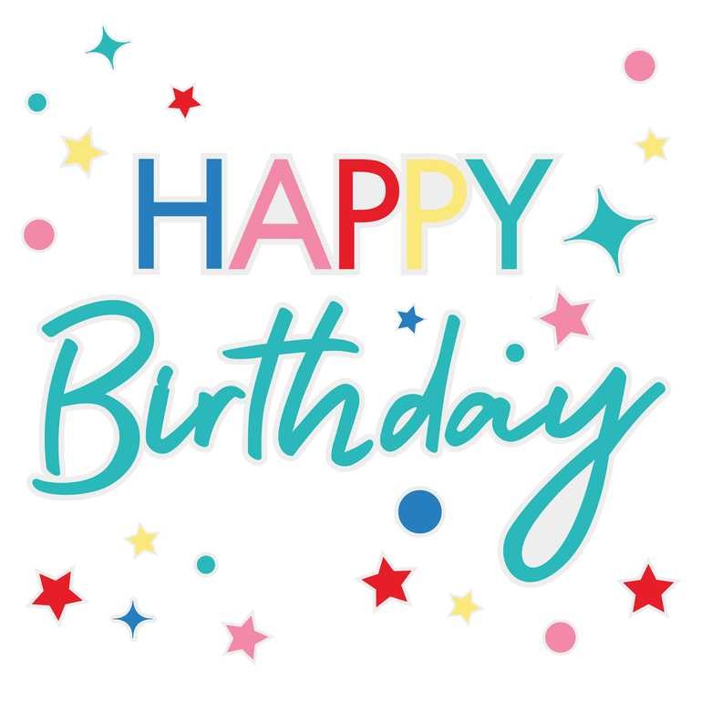 ფანჯრის სტიკერი ფერადი Happy Birthday