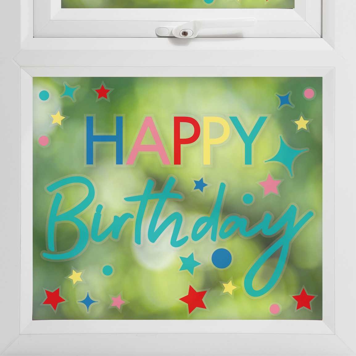 Window sticker colorful Happy Birthday