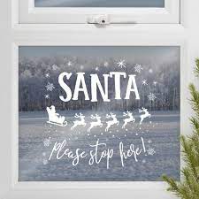 ფანჯრის სტიკერი Santa Stop Here