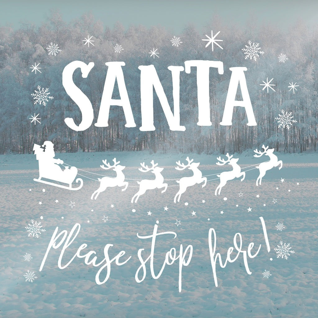 ფანჯრის სტიკერი Santa Stop Here