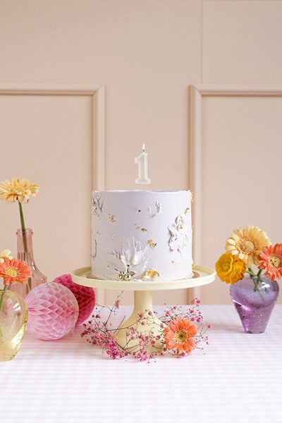 ციფრი სანთლები ნაცრისფერი ფერის 6სმ