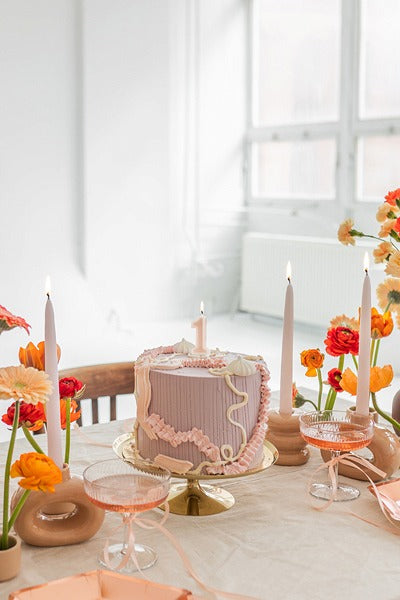 ციფრი სანთლები ღია ვარდისფერში 6სმ